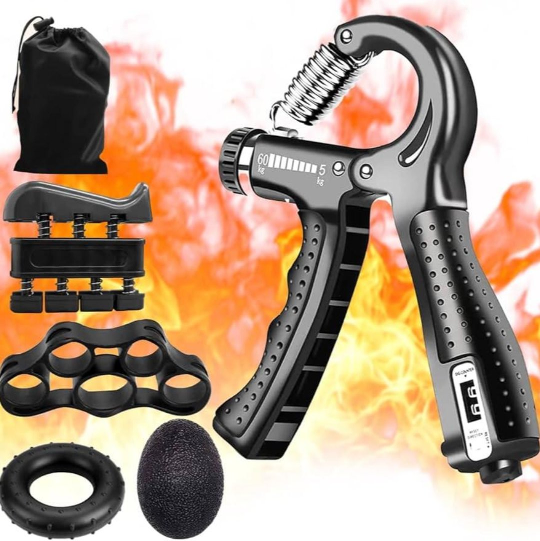 PowerGrip 💪 Entrenador de Fuerza de Agarre de Mano 5en1 🔥