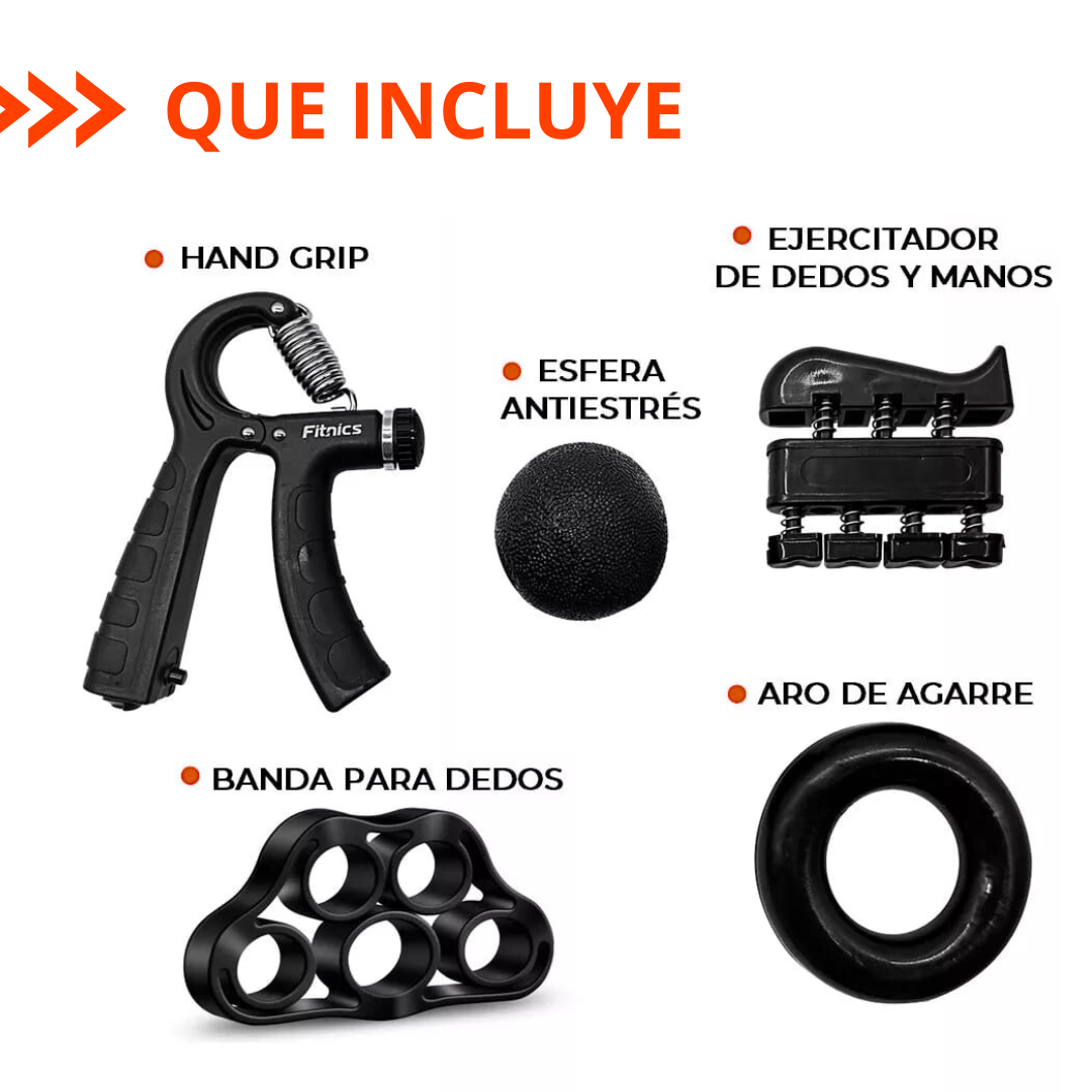 PowerGrip 💪 Entrenador de Fuerza de Agarre de Mano 5en1 🔥
