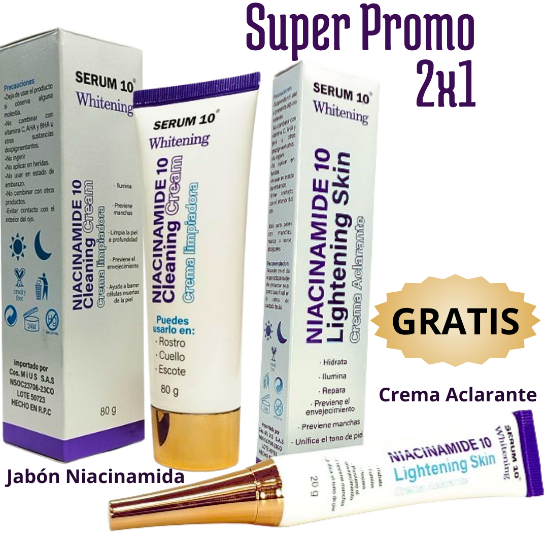 Jabón Niacinamida S10 🎉 Lleva Gratis Crema Aclarante🎁