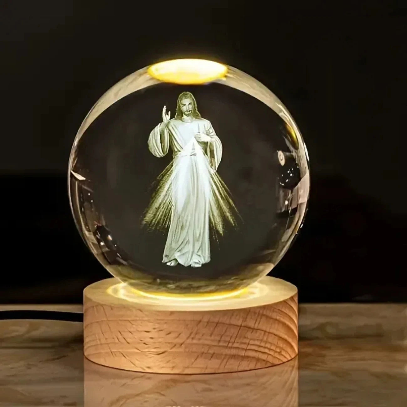 ✨ Esfera de Cristal 3D 🌟 Cristo en Luz y Fe 🙏