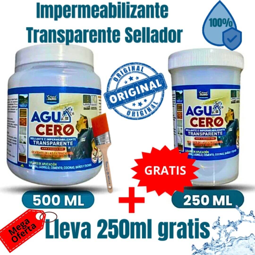 AguaCero Transparente 500ml + 250ml Gratis 💦