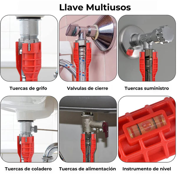 Llave multi herramienta 14 en 1 para grifos y tuberías - Oferta de lanzamiento